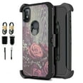 thumbnail image 1 of Value Pack ! for T-Mobile Revvl 4 Phone Case 360° Cover Clip Kickstand Holster Hybrid Shock Bumper (Vintage Rose), 1 of 4