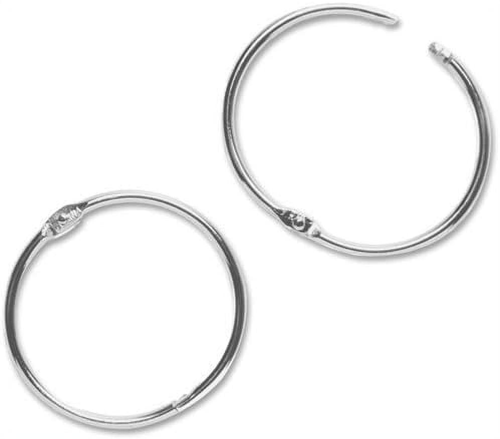 Value Pack of 100 Book Ring, 3Inch Diameter, 100 per Box, Silver