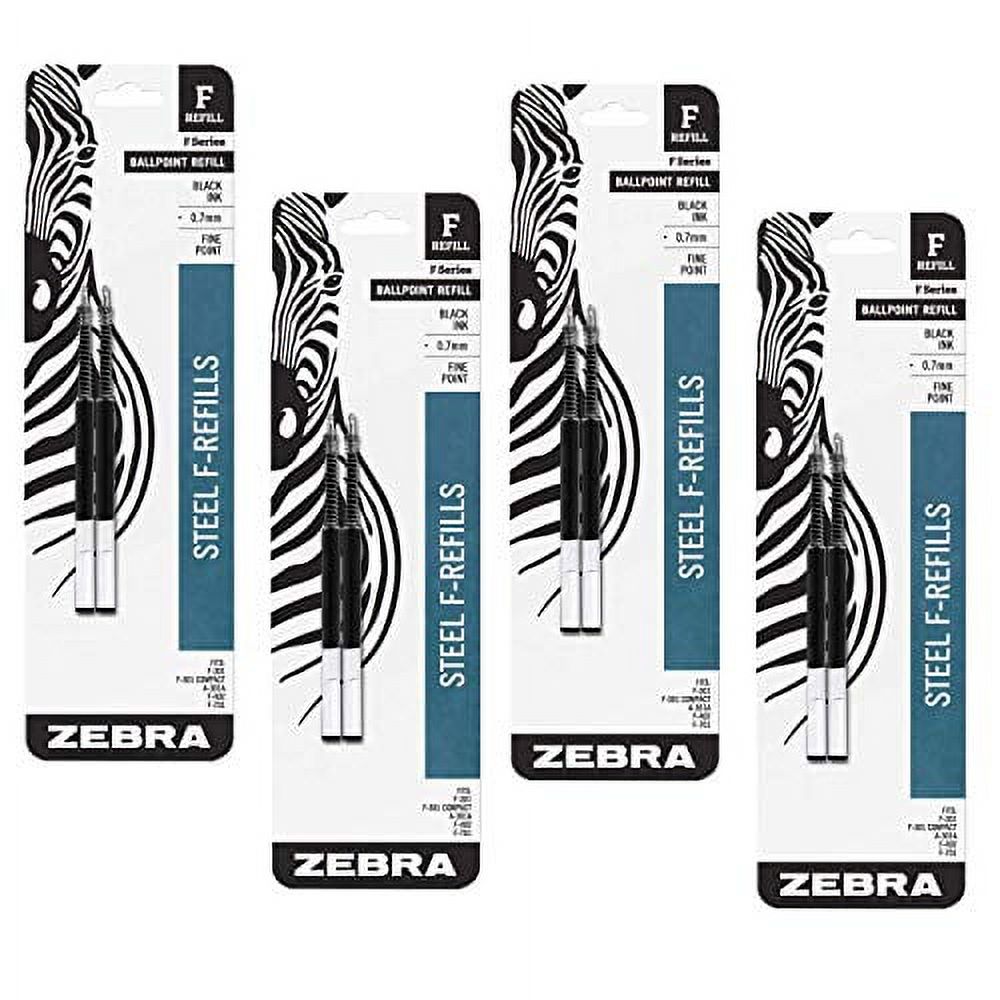 Value Pack of 4 Zebra(R) Ballpoint FRefills For F301 Ultra,F301