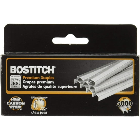 Value Pack of 6 Boxes Stanley Bostitch B8 Powercrown Premium 1/4 Staples (Stcrp21151/4)