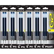 Value Pack of 6 - Pilot G2 Gel Ink Refills for Rolling Ball Pen, Fine Point, Navy Blue (77252)
