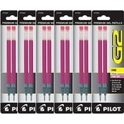 Value Pack of 6 - Pilot G2 Gel Ink Refills for Rolling Ball Pen, Fine Point, Pink (77253)