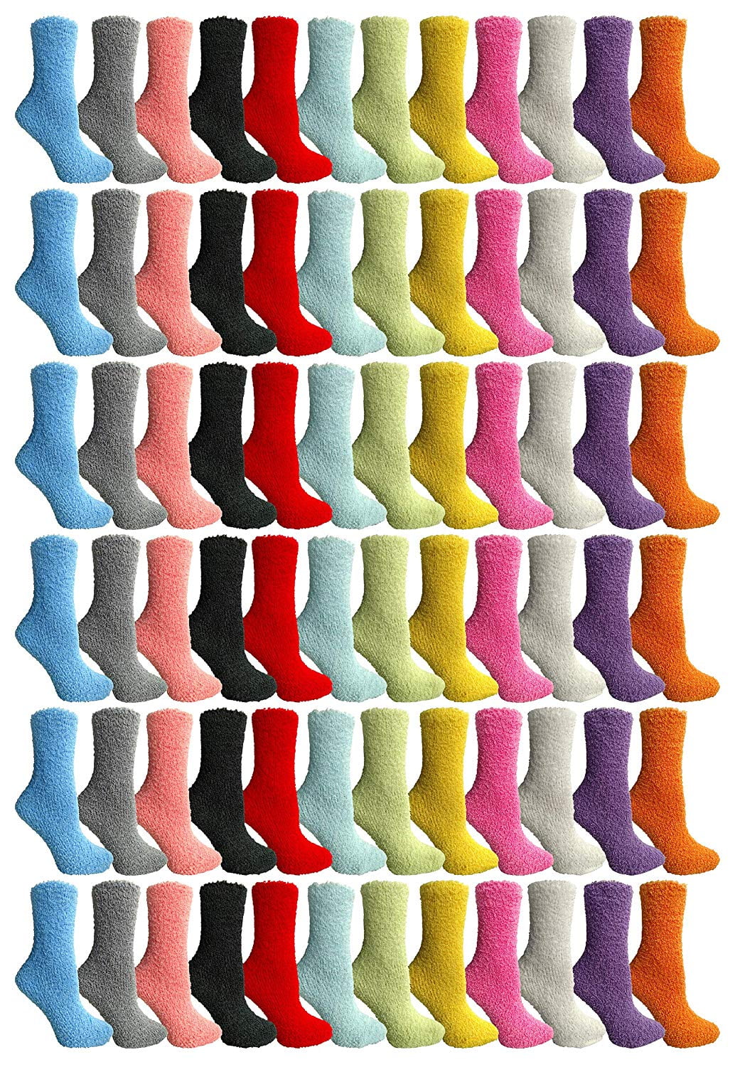 Value Pack of Kids Fuzzy Socks, Assorted Childrens Soft Plush Warm
