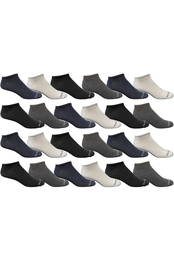 Value Pack of WSD Mens Ankle Socks, No Show Athletic Sports Socks