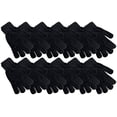thumbnail image 1 of Value Pack of excell Mens and Womens Warm And Stretchy Winter Gloves, Unisex (Chenille Black), 1 of 2