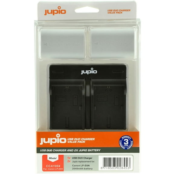 Jupio Value Pack with 2x LP-E6N 7.2V 2040mAh Lithium-Ion Battery and USB Dual Charger