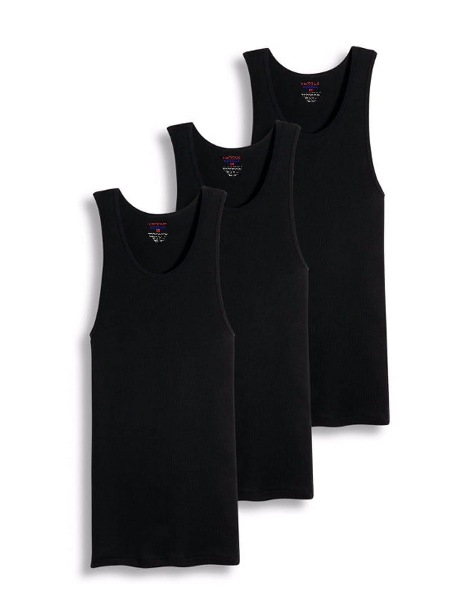 Men's 3 Pack Tank Top A Shirt–100% Cotton Ribbed Undershirt Tee–Assorted &  Sleeveless (Royal Blue, Large) 