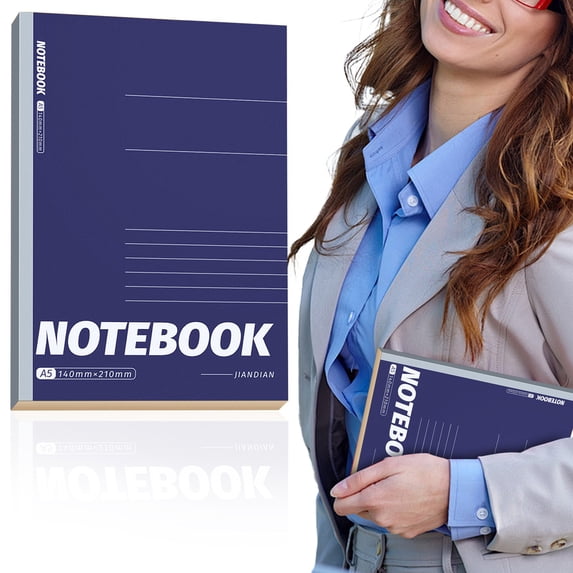 Value Pick A5 Lined Composition Notebook, 5.51 x 8.21 Inch Navy Blue Hardcover Journal Notebook, 40 Sheets 80 Pages Lined Notepad for Office Notes, Travel Log & Daily Planning