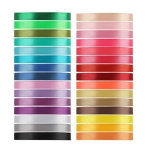Value Satin Ribbon Pack 30 Color 750 Yard Total, Tomorotec 3/8 inch 25 Yard Each Silk Satin Rolls for Gift Package Wrapping Bows Crafts Gifts Party Wedding