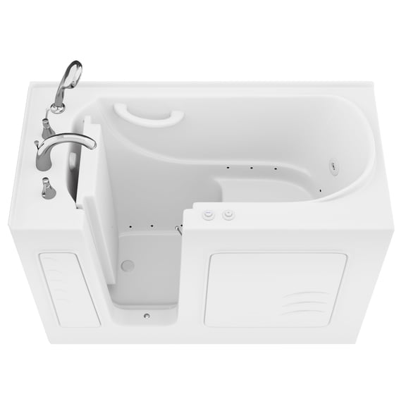 Value Series 26 in. x 53 in. Left Drain Quick Fill Walk-In Whirlpool and Air Tub in White