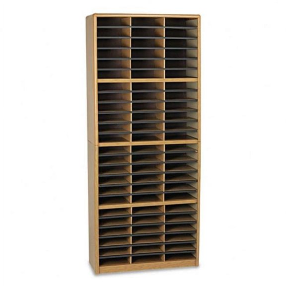 Value Sorter 72 Compartment - Literature Organizer - Medium Oak