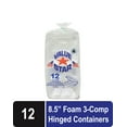 thumbnail image 1 of Value Star Foam 8.5-inch Foam 3 compartment Hinged Lid Trays, 1 of 5