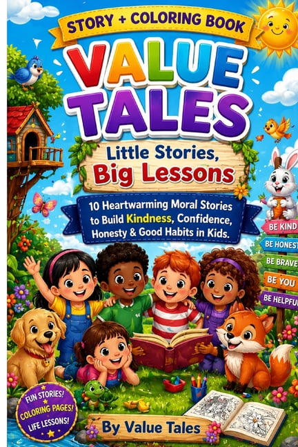 Value Tales Value Tales: Little Stories, Big Lessons: 10 Short Moral Stories for Kids to Learn Kindness, Confidence, Honesty & Good , Book 1, (Paperback)