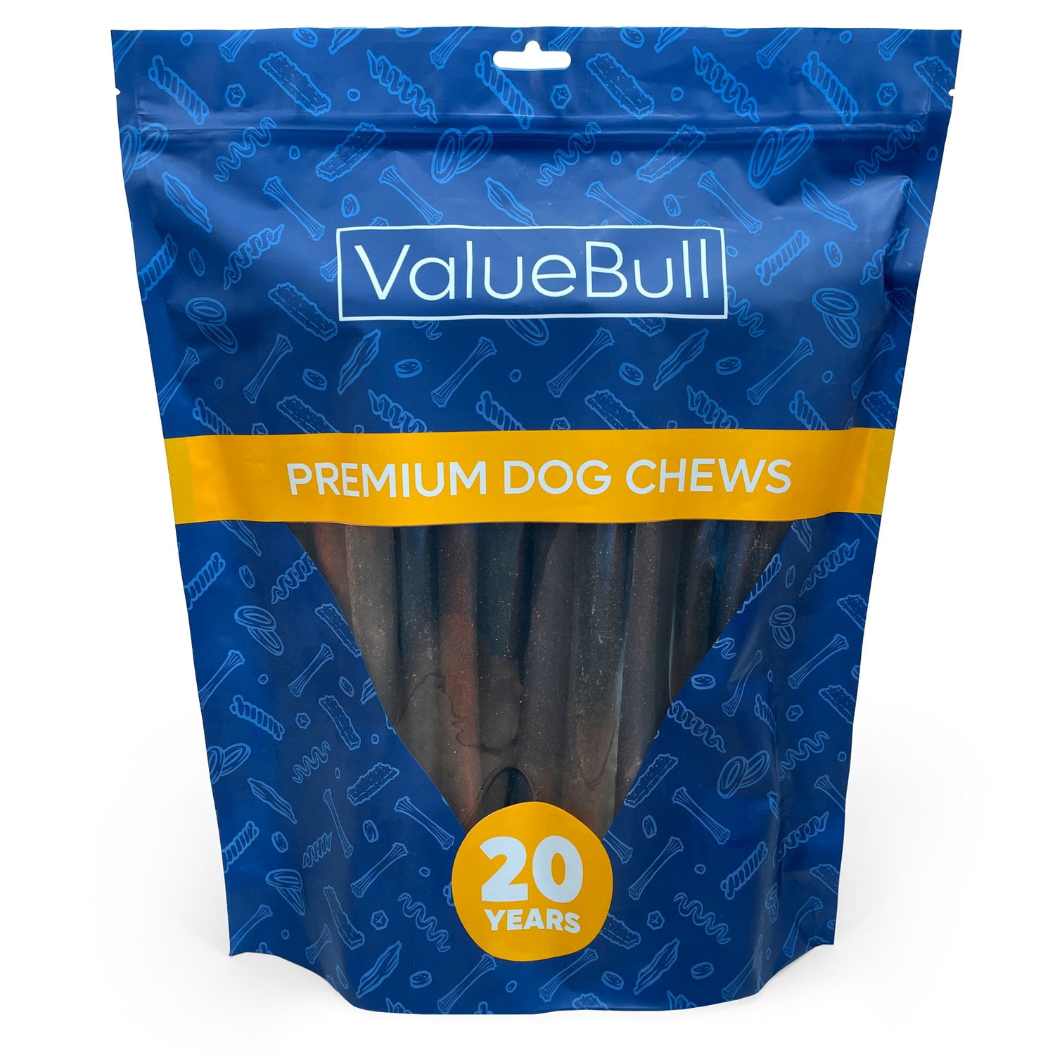 ValueBull Beef Collagen Sticks for Large Dog, 12 Inch Jumbo Chew, 25 ...