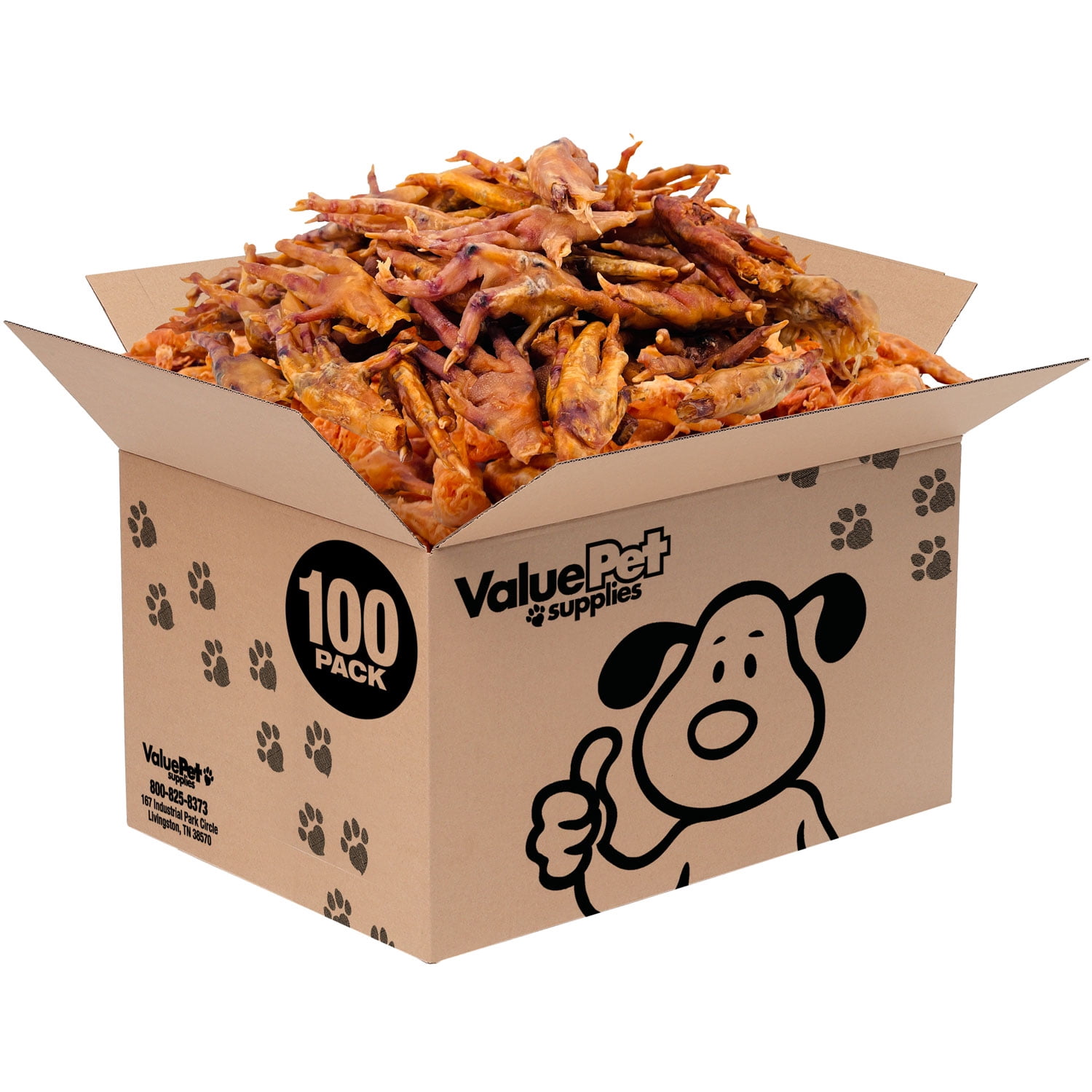 ValueBull Chicken Feet for Dogs, 100 Ct Bulk Pack, Fully Edible ...