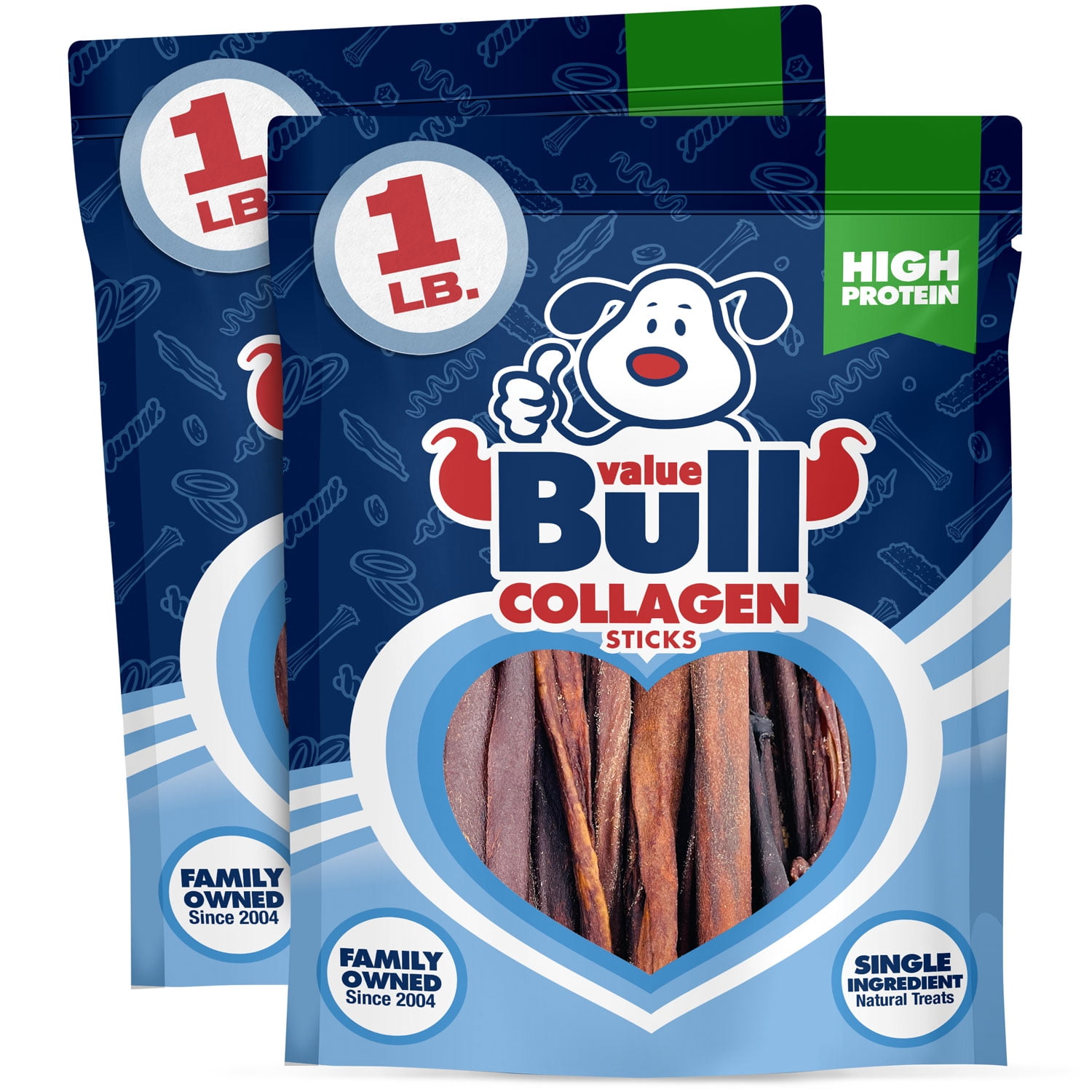 ValueBull Collagen Sticks Long Lasting Beef Dog Chews, Varied Shapes