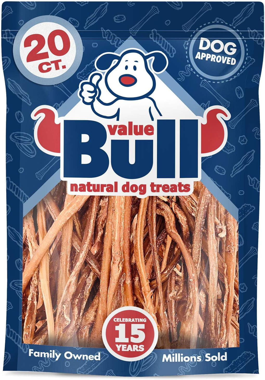 ValueBull Lamb Pizzle Sticks, 480 Count Bulk Pack Natural Dog Treats