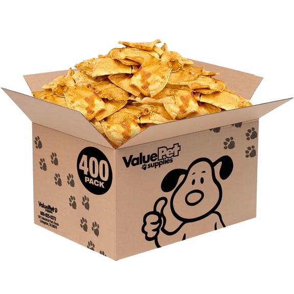 ValueBull USA Beef Rawhide Chips for Dogs, Chicken, 400 Count