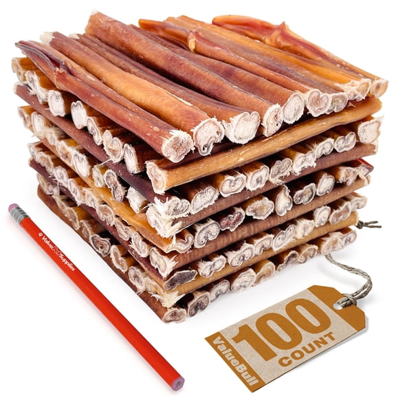 ValueBull USA Bully Sticks for Dogs, Medium 6 Inch, 100 Count Bulk Pack