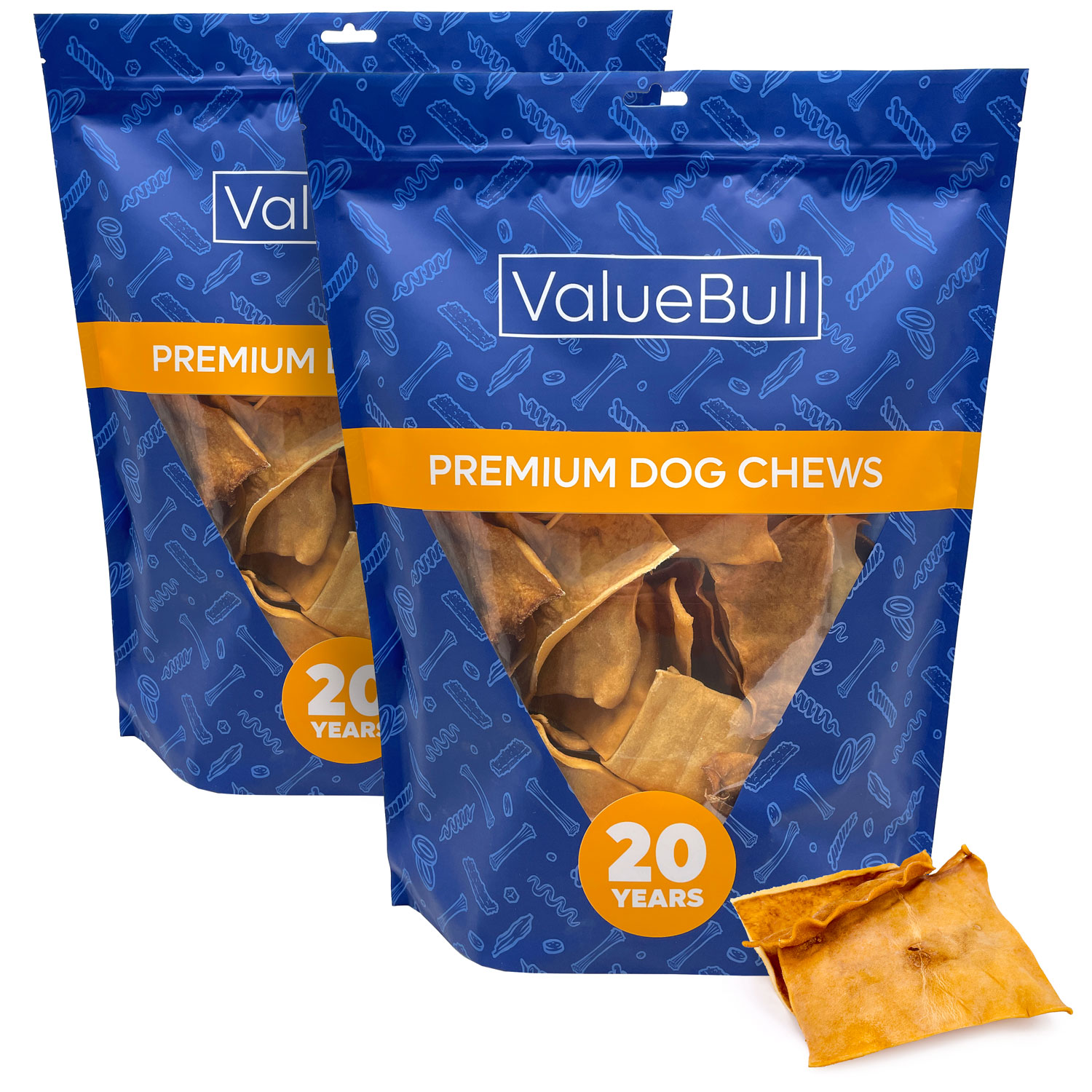 Natural Beef Hide Dog Chews ValueBull USA Rawhide Chips - 10 Pound Bulk ...