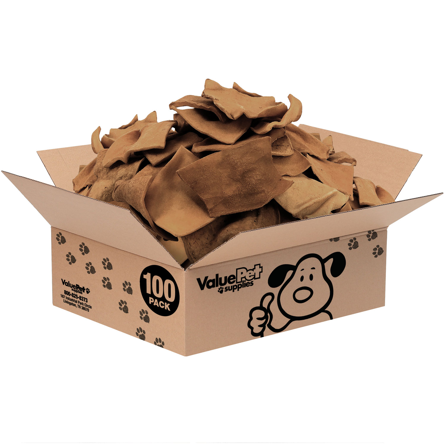 ValueBull USA Rawhide Chips, Premium Thick Cut Rawhide, Smoked, 100