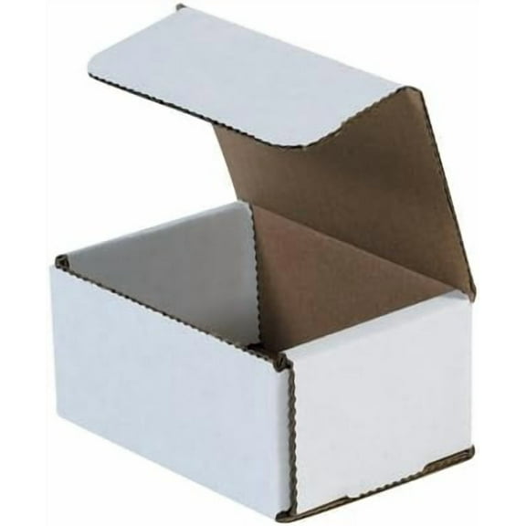 ValueMailers Brand 4x3x2-4L x 3W x 2H | White Foldable Corrugated Boxes Cardboard Packaging Mailing, Moving, Storage Box for Home or Business- Strong Lightweight Foldable (100)