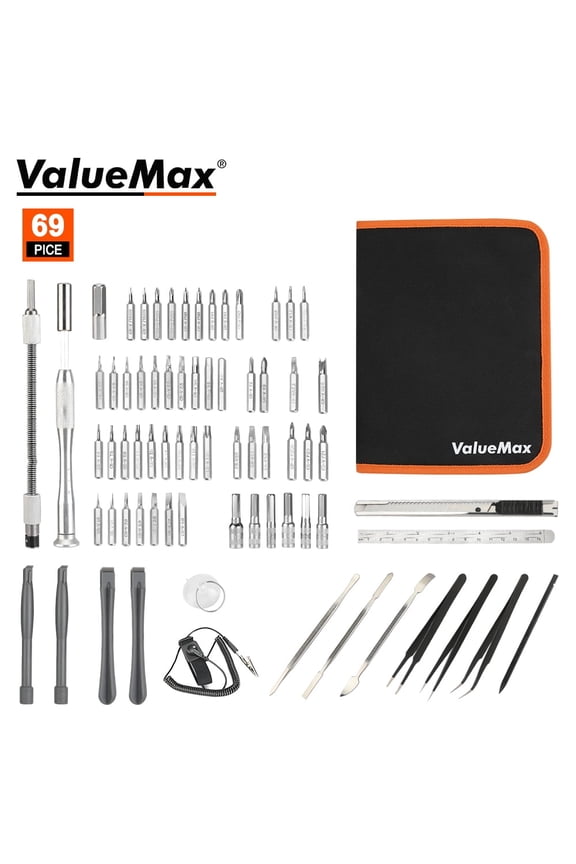 69pc A Set Electronic Repair Tools Kits Precision Screwdriver Metal Crowbar Tweezers For Compute Phone Camera Watch PC