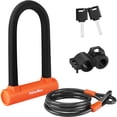 thumbnail image 1 of ValueMax Bike U-Lock Combination, Heavy Duty Bicycle U-Lock, 16mm Shackle and 6FT Security Cable with Sturdy Mounting Bracket and Keys for Bicycle, Scooter, Electric Bike, 1 of 8