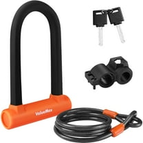 ValueMax Bike U-Lock Combination, Heavy Duty Bicycle U-Lock, 16mm Shackle and 6FT Security Cable with Sturdy Mounting Bracket and Keys for Bicycle, Scooter, Electric Bike
