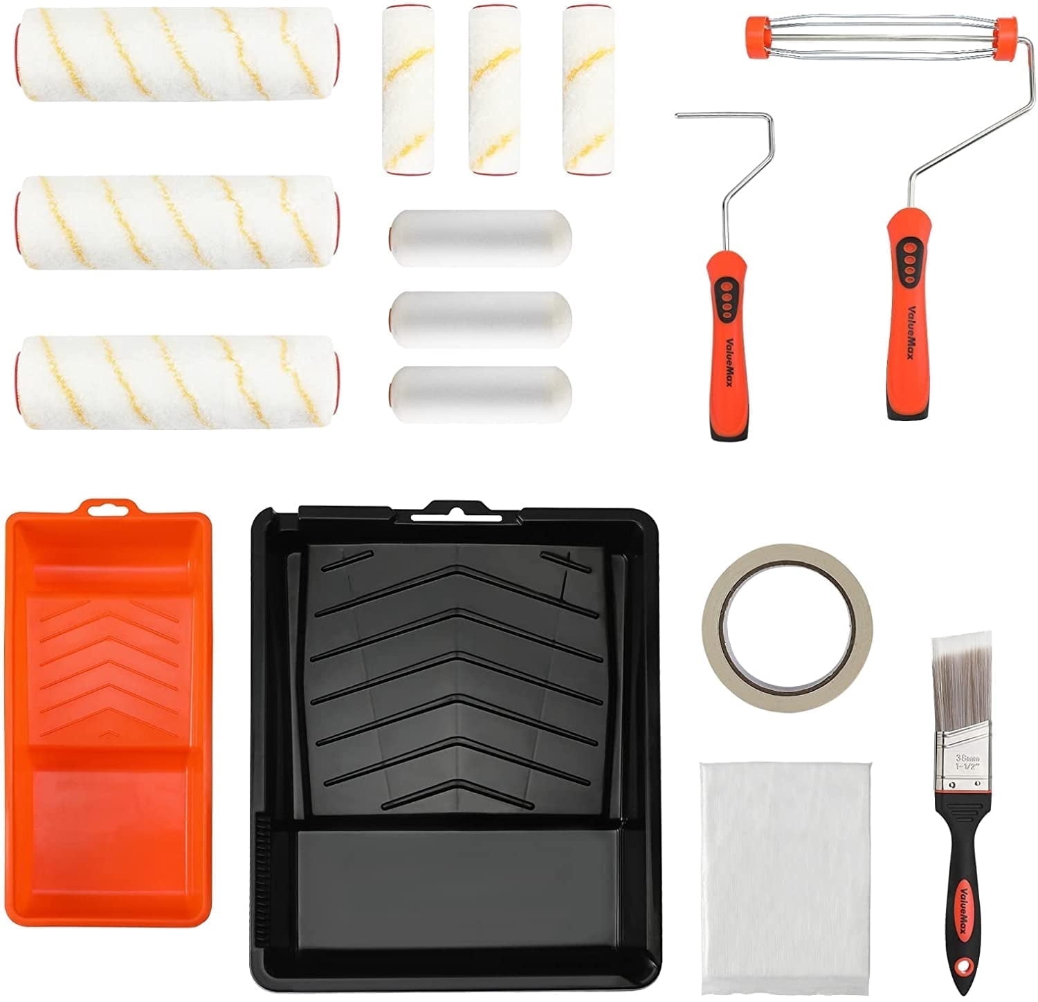 ValueMax Paint Roller Kit, 16 Piece, Steel, Polyethylene