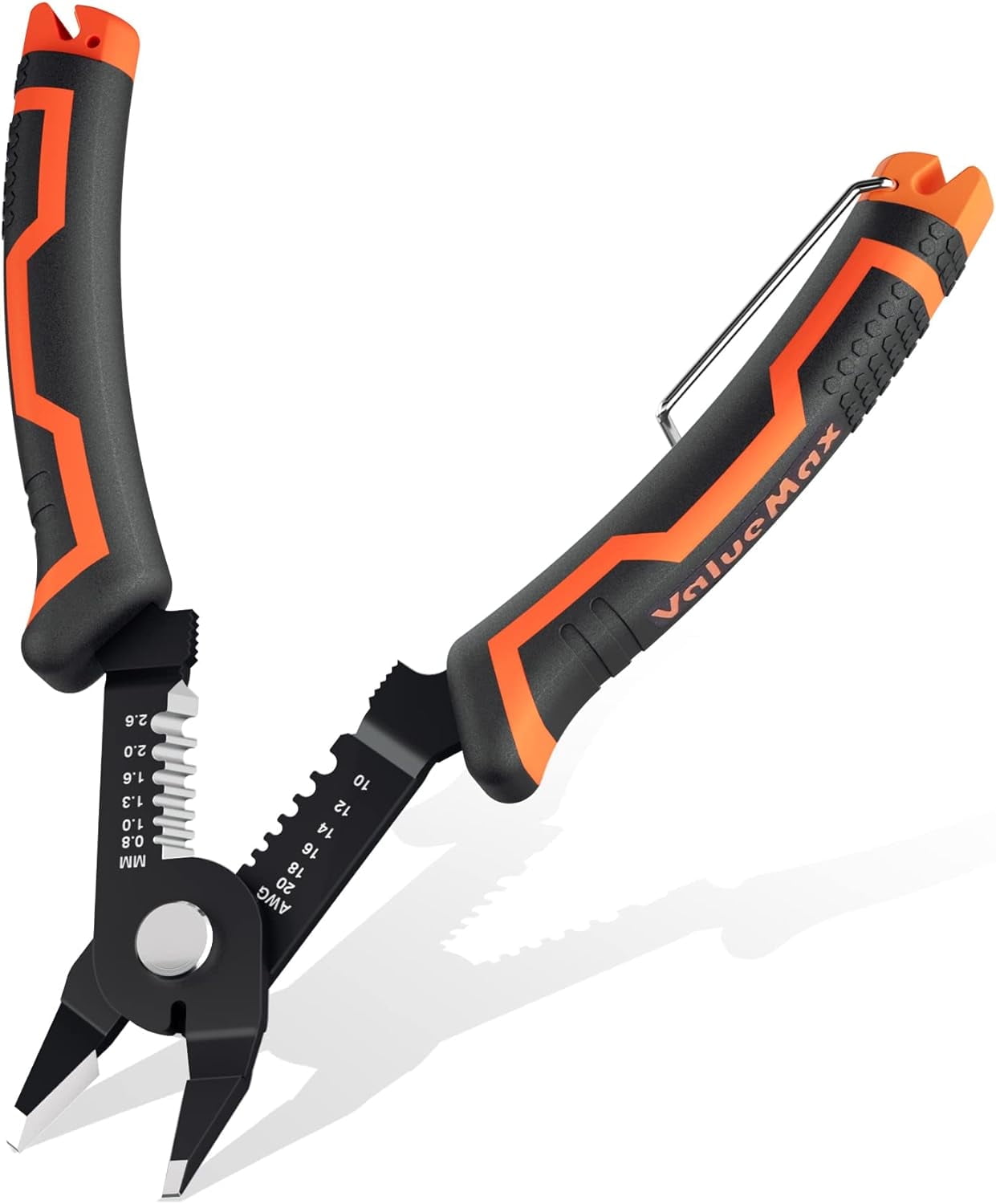 ValueMax Wire Stripper and Cutters, 10-22 AWG Wire Stripper Tool, 6-inch Flush Cutters with Safety Lock and Curved Bevel Design, Diagonal Side Cutters for Electronics, Jewelry, and Crafts