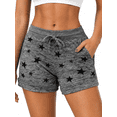 thumbnail image 1 of ValueVibe Athletic Shorts for Women with Pockets Drawstring Elastic Yoga Shorts Star Print Workout Casual Shorts, Dark Gray S, 1 of 8