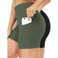 thumbnail image 1 of ValueVibe Athletic Shorts for Women with Pockets High Waist Workout Shorts 2-Pack Tummy Control Yoga Shorts, Black+Army Green XL, 1 of 9