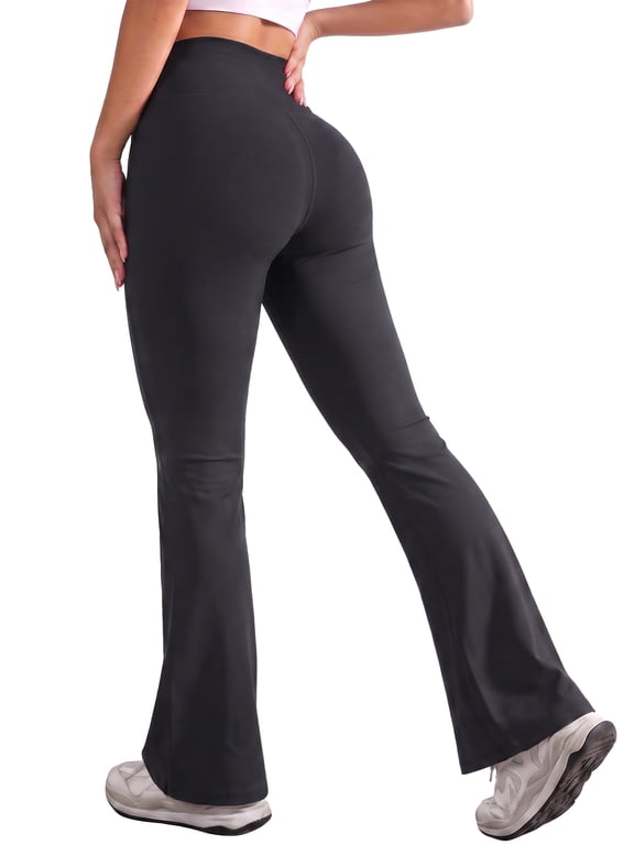 Flare Leggings for Women High Waisted Stretch Yoga Pants Soft Bootcut Workout Leggings, Black XL
