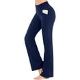 thumbnail image 1 of ValueVibe Womens Flare Yoga Pants with Pockets Bootcut Yoga Leggings High Waist Tummy Control Workout Pants, Navy XL, 1 of 6