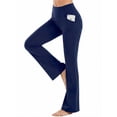 thumbnail image 1 of ValueVibe Womens Flare Yoga Pants with Pockets Bootcut Yoga Leggings High Waist Tummy Control Workout Pants, Navy XL, 1 of 8