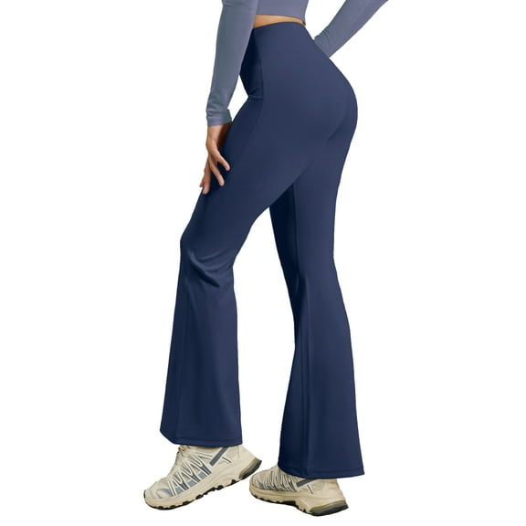 ValueVibe Flared Leggings for Women Bootcut Yoga Pants High Waisted Tummy Control Stretch Workout Leggings, Blue XL