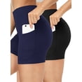 thumbnail image 1 of ValueVibe Workout Shorts for Women with Pockets High Waist Yoga Shorts Tummy Control Booty Athletic Shorts, Black+Navy XL, 1 of 9
