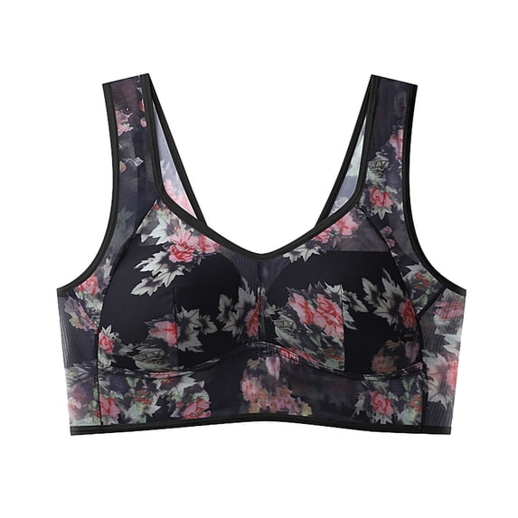 Valueadd Clothing High Support Bras For Women Adjustable Strap Full Coverage Up Bras Comfortable No Underwire Wireless Bras Black