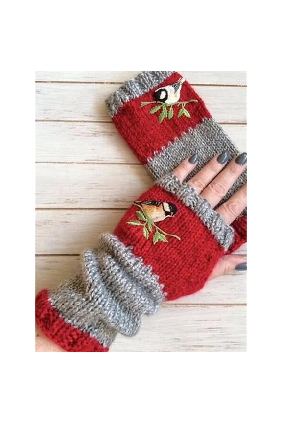 Clothing Women Gloves Female Winter Knit Gloves Warm Plus Velvet Outdoor Gloves