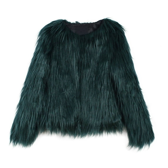 Valueadd Clothing Women's Faux Coat Jacket Autumn And Winter Green