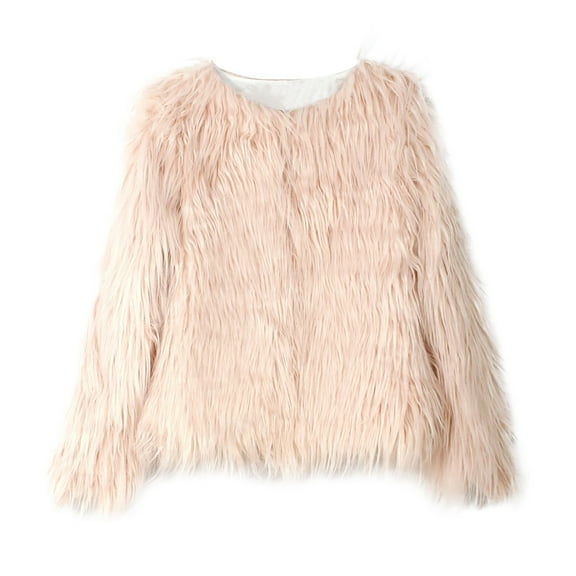 Valueadd Clothing Women's Faux Coat Jacket Autumn And Winter Pink