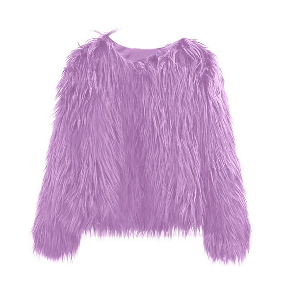 Valueadd Clothing Women's Faux Coat Jacket Autumn And Winter Purple