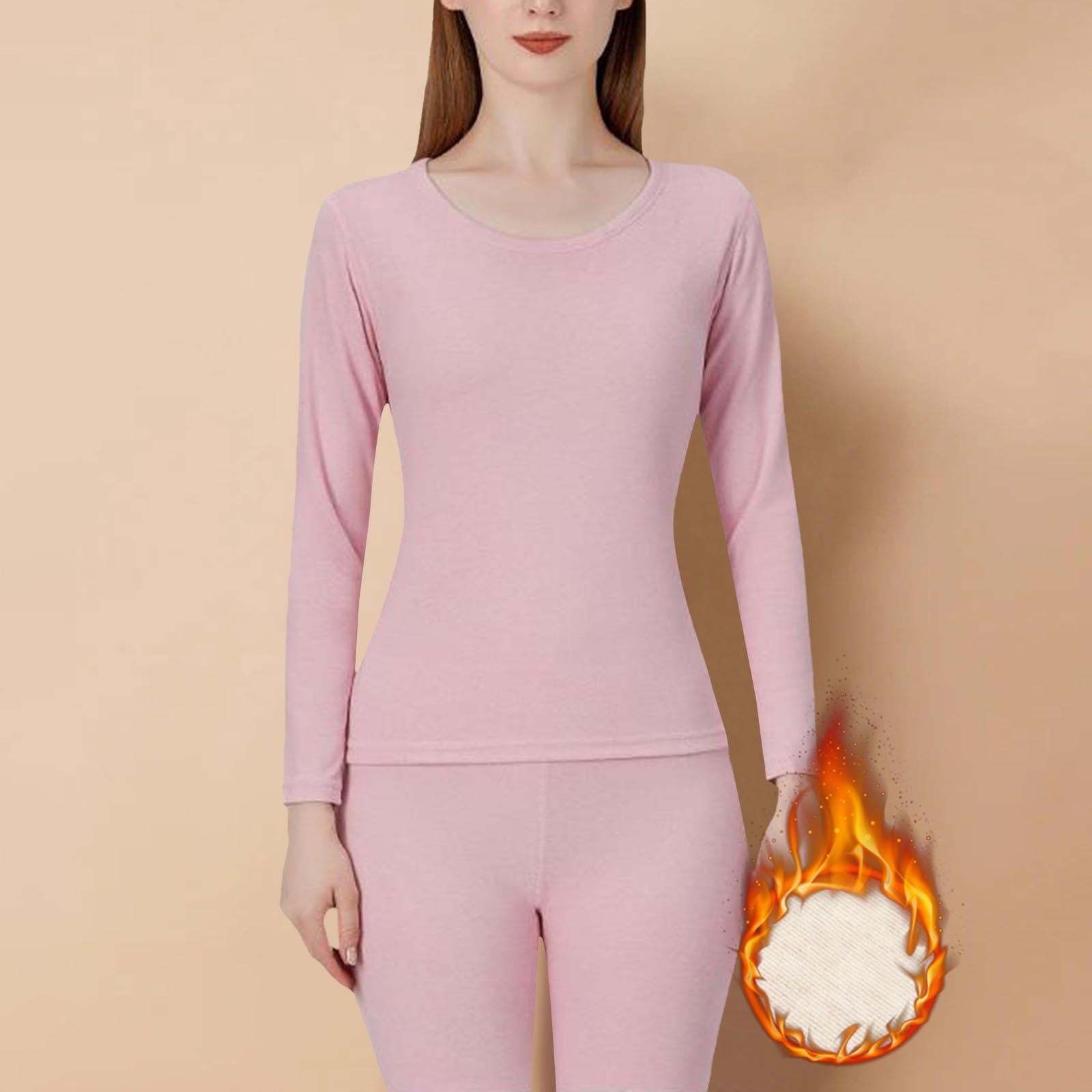 Valueadd Clothing Women's Thermal Underwear Set Wool And Silk Warm Top And Pants With Thick Velvet