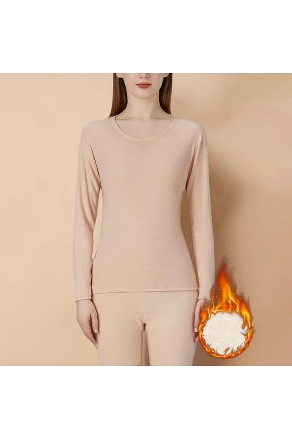 Clothing Women's Thermal Underwear Set Wool And Silk Warm Top And Pants With Thick Velvet