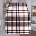 thumbnail image 1 of Valueadd Clothing Womens Wool Plaid Mini Skirt Fall Winter High Waisted Bodycon Pencil Skirt mini skirt, 1 of 3