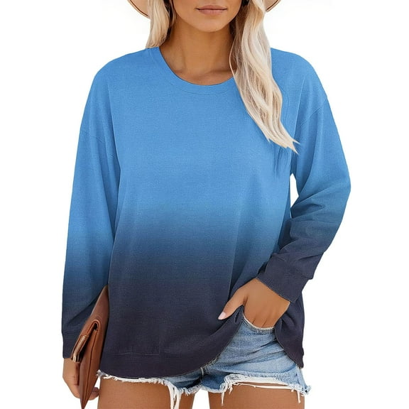 Valueadd Plus Size Women's Long Sleeve T-shirt Neck T Shirts Womens Tops Casual Summer Tshirts Loose Fit Tee