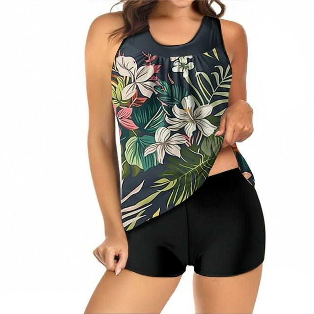 Valueadd Tankini Swimsuits for Women 2 Piece Bathing Suits Tops with Boyshorts Modest Loose Fit Swimwear