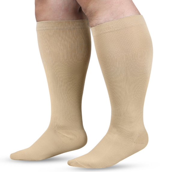 Valueadd Wide Calf Compression Socks For Women And Men Circulation Plus Size Knee High Support Stockings