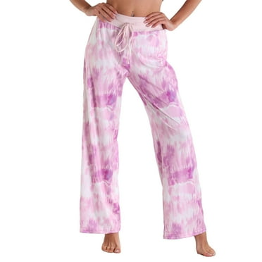 Valueadd Women's Drawstring Stretch Floral Print Long Wide Leg Casual Pants Pants for Women